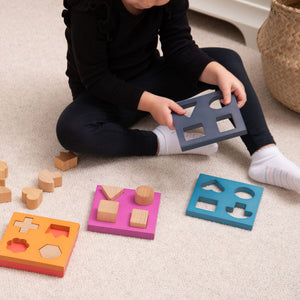tickit Rainbow Wooden Shape Stacker -   