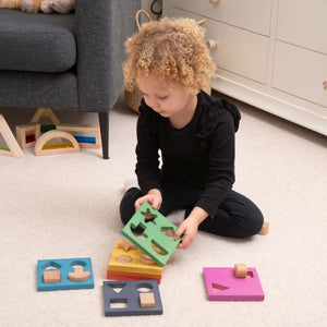 tickit Rainbow Wooden Shape Stacker -   
