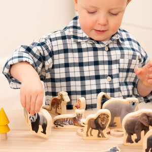 tickit Wooden Wild Animal Blocks -   