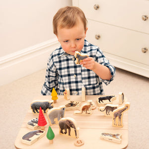 tickit Wooden Wild Animal Blocks -   