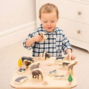 tickit Wooden Wild Animal Blocks -   