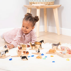 tickit Wooden Domestic Animal Blocks -   
