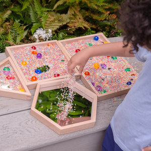 tickit Bandeja espejo de madera con forma -
