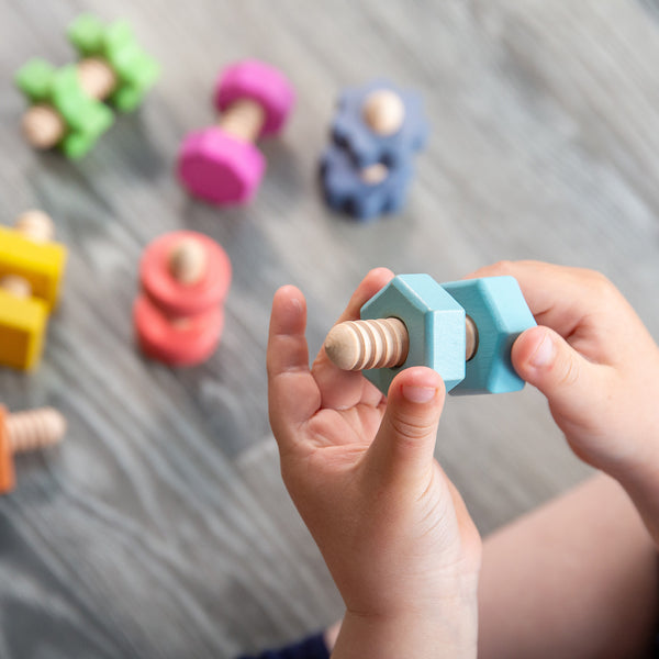 tickit Rainbow Wooden Nuts & Bolts -