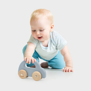 tickit Coche de madera azul -   
