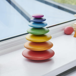 tickit Regenboogkleurige houten knopen -   