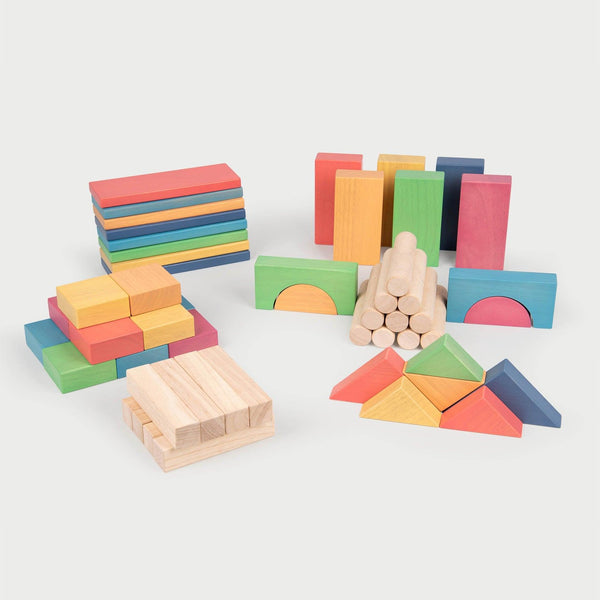 tickit Rainbow Wooden Jumbo Block Set -   