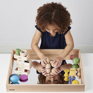 tickit Wooden Mirror Tray -   