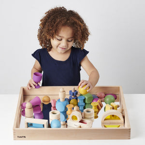 tickit Wooden Mirror Tray -   