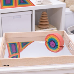tickit Wooden Mirror Tray -   