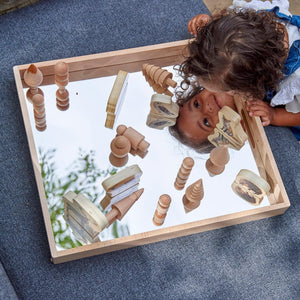 tickit Wooden Mirror Tray -   