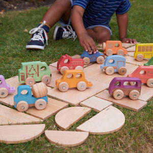 tickit Rainbow Wooden Vehicles Set -   