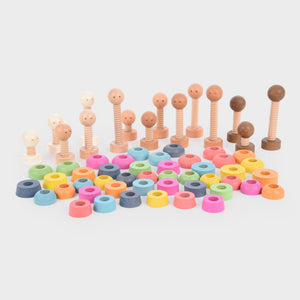 tickit Rainbow Wooden Community People - 15 People  