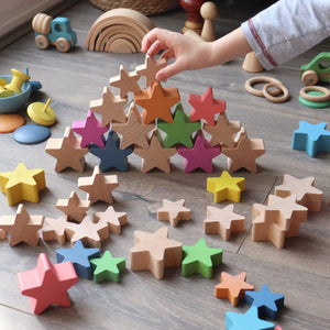 tickit Natural Wooden Stars -   