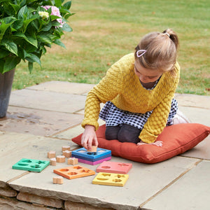 tickit Rainbow Wooden Shape Stacker -   