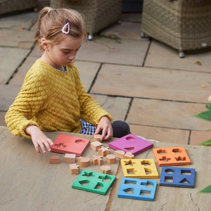 tickit Rainbow Wooden Shape Stacker -   
