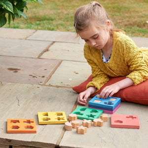 tickit Rainbow Wooden Shape Stacker -   