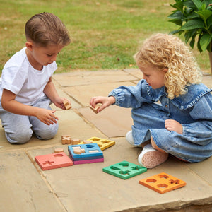 tickit Rainbow Wooden Shape Stacker -   