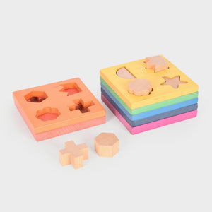 tickit Rainbow Wooden Shape Stacker -   