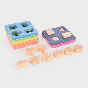 tickit Rainbow Wooden Shape Stacker -   