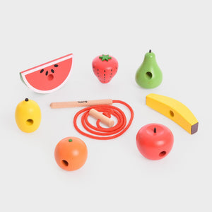 Frutas de madera para ensartar -   