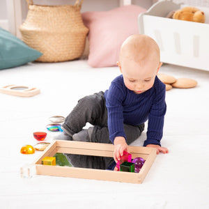 tickit Small Wooden Mirror Tray -   