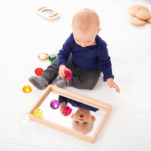 tickit Small Wooden Mirror Tray -   