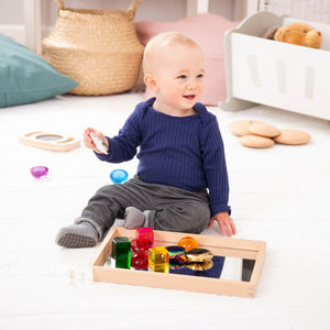 tickit Small Wooden Mirror Tray -   