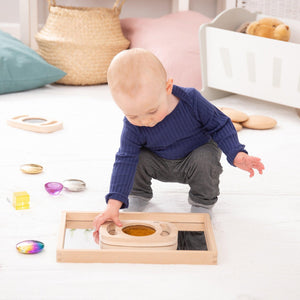 tickit Small Wooden Mirror Tray -   