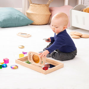 tickit Small Wooden Mirror Tray -   