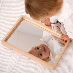 tickit Small Wooden Mirror Tray -   