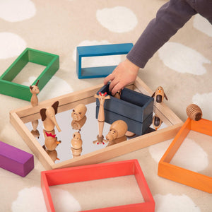 tickit Small Wooden Mirror Tray -   