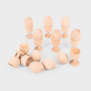 tickit Natural Wooden Egg Cups -   