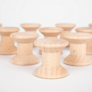 tickit Natural Wooden Spools -   