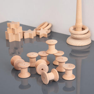 tickit Natural Wooden Spools -   