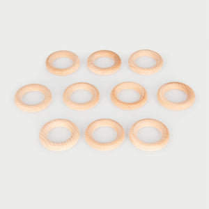 tickit Natural Wooden Rings - Medium / 5.6cm  