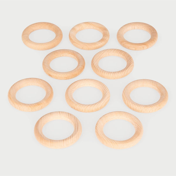 tickit Natural Wooden Rings - Large / 7cm  