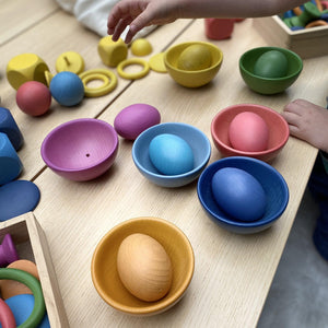 tickit Rainbow Wooden Bowls -   