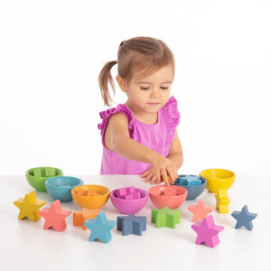 tickit Rainbow Wooden Bowls -   