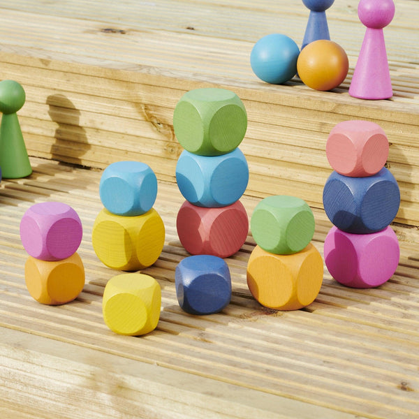 TickiT Rainbow Wooden Cubes 3