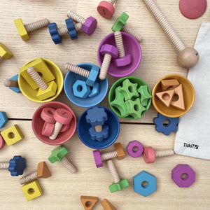 tickit Rainbow Wooden Nuts & Bolts -   