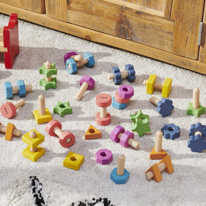 tickit Rainbow Wooden Nuts & Bolts -   