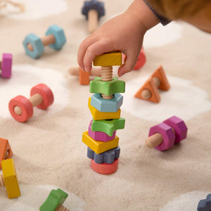 tickit Rainbow Wooden Nuts & Bolts -   