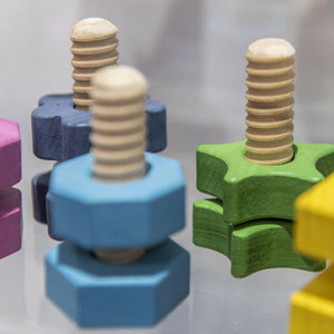 tickit Rainbow Wooden Nuts & Bolts -   