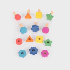 tickit Rainbow Wooden Nuts & Bolts - 7  