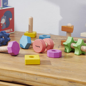 tickit Rainbow Wooden Nuts & Bolts -   