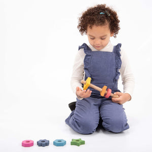 tickit Rainbow Wooden Shape Twister -   