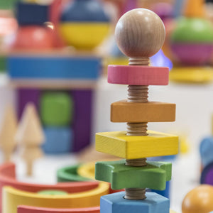 tickit Rainbow Wooden Shape Twister -   