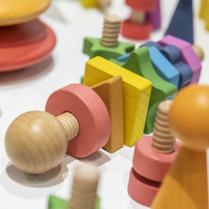 tickit Rainbow Wooden Shape Twister -   