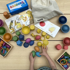 tickit Rainbow Wooden Eggs -   